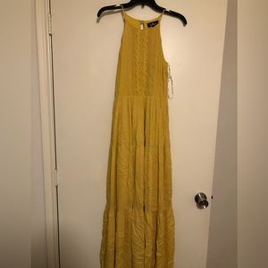 Lulu’s Flowy Mustard Yellow Summer Dress